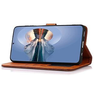 Θήκη Huawei Nova Y61 KHAZNEH Leather Wallet Golden Clasp με βάση στήριξης, υποδοχές καρτών και μαγνητικό κούμπωμα καφέ - Image 3