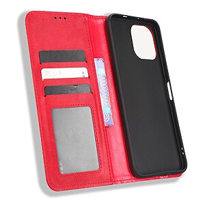 Θήκη Huawei Nova Y61 Mad Mask Folio Series v3 με βάση στήριξης, υποδοχή καρτών και μαγνητικό κούμπωμα Flip Wallet από συνθετικό δέρμα και TPU κόκκινο - Image 4