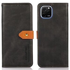 Θήκη Huawei Nova Y61 KHAZNEH Leather Wallet Golden Clasp με βάση στήριξης