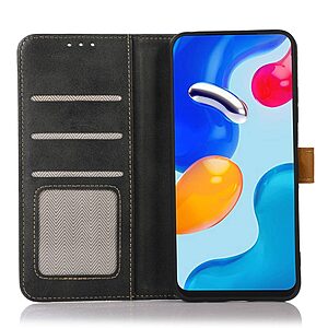 Θήκη Huawei Nova Y61 Mad Mask Leather Wallet Strong Golden Clasp με βάση στήριξης, υποδοχές καρτών και μαγνητικό κούμπωμα μαύρο - Image 3