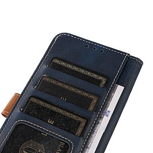 Θήκη Huawei Nova Y61 Mad Mask Leather Wallet Strong Golden Clasp με βάση στήριξης, υποδοχές καρτών και μαγνητικό κούμπωμα μπλε σκούρο - Image 4