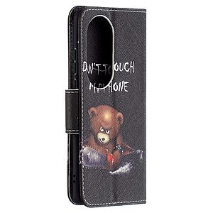 Θήκη Huawei P50 Pro OEM Angry bear with chainsaw με βάση στήριξης, υποδοχές καρτών και μαγνητικό κούμπωμα Flip Wallet από συνθετικό δέρμα και TPU - Image 3