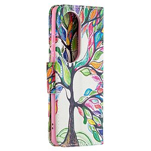 Θήκη Huawei P50 Pro OEM Colorized Tree με βάση στήριξης, υποδοχές καρτών και μαγνητικό κούμπωμα Flip Wallet από συνθετικό δέρμα και TPU - Image 3