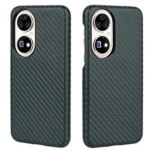 Θήκη Huawei P50 Pro Mad Mask υφή Carbon Fiber Ultra Slim v5 με πλάτη αντικραδασμική από Premium TPU πράσινο - Image 3