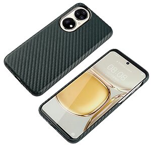 Θήκη Huawei P50 Pro Mad Mask υφή Carbon Fiber Ultra Slim v5 με πλάτη αντικραδασμική από Premium TPU πράσινο - Image 5