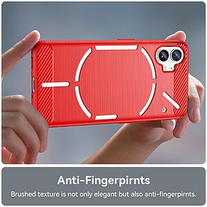 Θήκη Nothing Phone (1) Mad Mask Brushed TPU Carbon Πλάτη κόκκινο ανοιχτό - Image 4