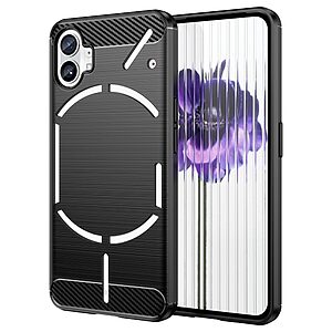 Θήκη Nothing Phone (1) Mad Mask Brushed TPU Carbon Πλάτη μαύρο