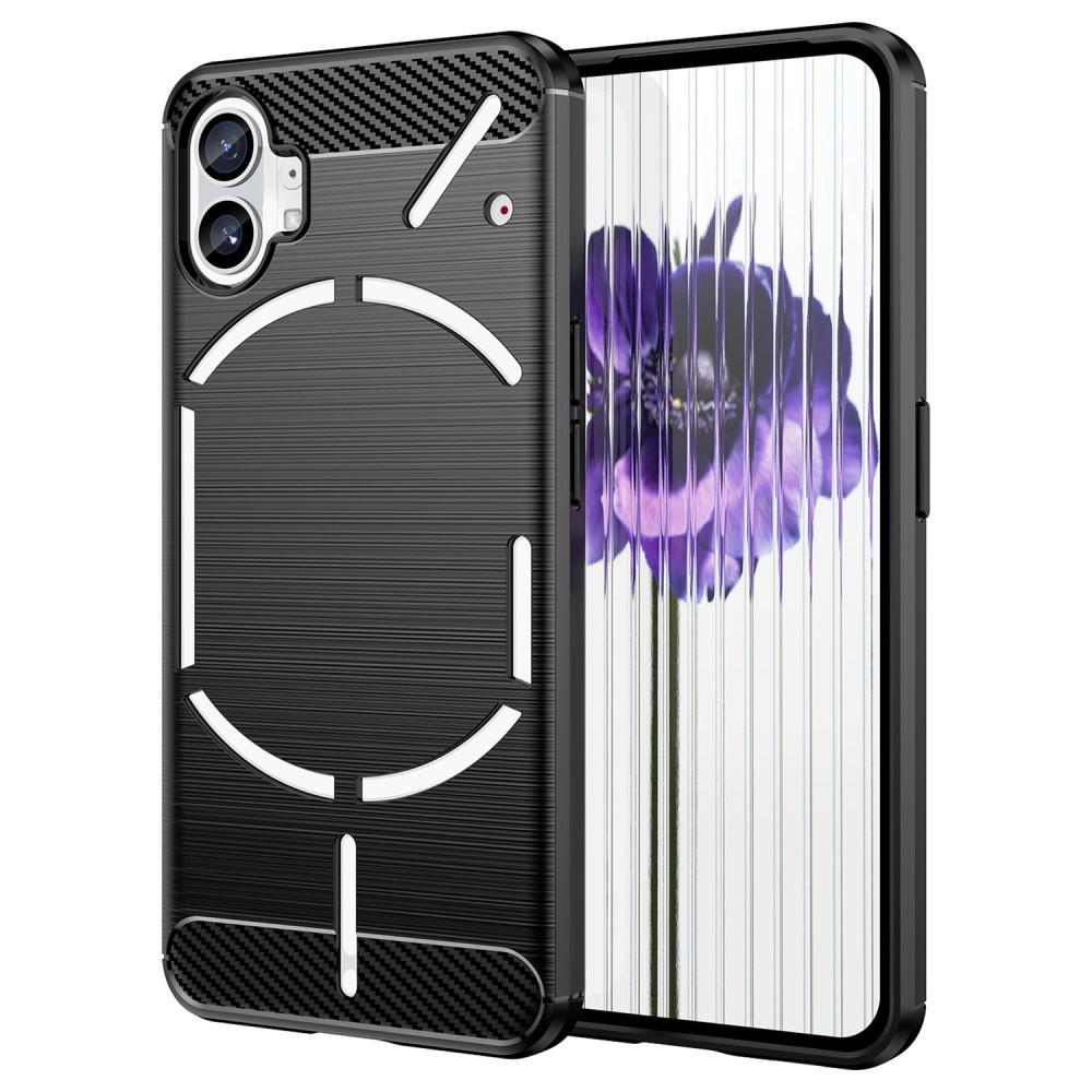 Θήκη Nothing Phone (1) Mad Mask Brushed TPU Carbon Πλάτη μαύρο