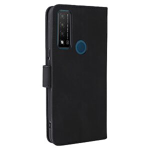 Θήκη TCL 20R 5G OEM Leather Skin touch Feeling v2 με βάση στήριξης, υποδοχές καρτών και μαγνητικό κούμπωμα μαύρο - Image 4