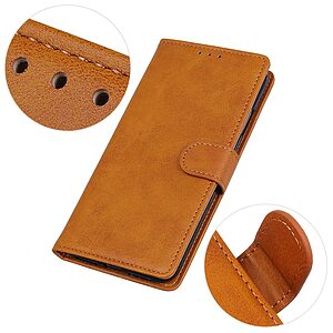Θήκη Xiaomi Poco M4 5G OEM Leather Skin touch Feeling v2 με βάση στήριξης, υποδοχές καρτών και μαγνητικό κούμπωμα καφέ - Image 5