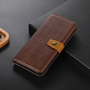 Θήκη Xiaomi Poco M4 5G Mad Mask Leather Wallet Strong Golden Clasp με βάση στήριξης, υποδοχές καρτών και μαγνητικό κούμπωμα καφέ σκούρο - Image 5