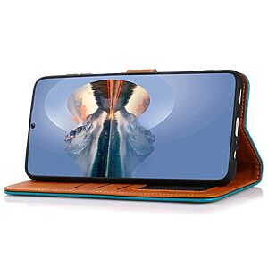 Θήκη Xiaomi Poco M4 5G KHAZNEH Leather Wallet Golden Clasp με βάση στήριξης, υποδοχές καρτών και μαγνητικό κούμπωμα μπλε - Image 3