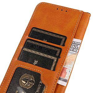 Θήκη Xiaomi Poco M4 5G KHAZNEH Leather Wallet Golden Clasp με βάση στήριξης, υποδοχές καρτών και μαγνητικό κούμπωμα μπλε - Image 4
