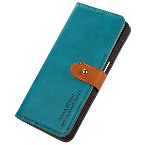 Θήκη Xiaomi Poco M4 5G KHAZNEH Leather Wallet Golden Clasp με βάση στήριξης, υποδοχές καρτών και μαγνητικό κούμπωμα μπλε - Image 5