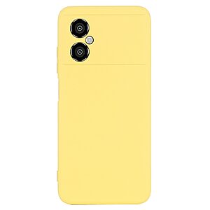 Θήκη Xiaomi Poco M4 5G OEM Soft Liquid Silicone Πλάτη σιλικόνης με κορδόνι κίτρινο - Image 3