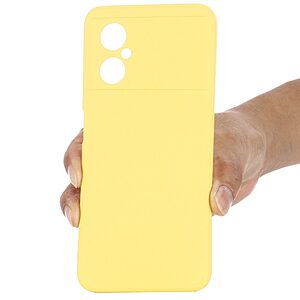 Θήκη Xiaomi Poco M4 5G OEM Soft Liquid Silicone Πλάτη σιλικόνης με κορδόνι κίτρινο - Image 5