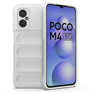 Θήκη Xiaomi Poco M4 5G Mad Mask Rugged Armor από σκληρό Premium TPU λευκό