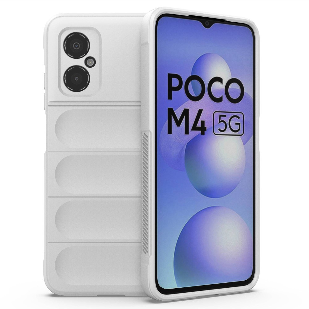 Θήκη Xiaomi Poco M4 5G Mad Mask Rugged Armor από σκληρό Premium TPU λευκό