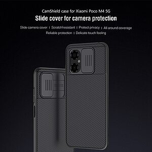 Θήκη Xiaomi Poco M4 5G NiLLkin Camshield Series Πλάτη με προστασία για την κάμερα από σκλήρό Premium TPU μπλε - Image 3