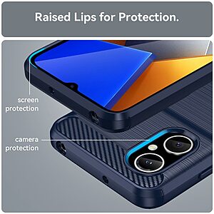 Θήκη Xiaomi Poco M4 5G Mad Mask Brushed TPU Carbon Πλάτη μπλε - Image 5