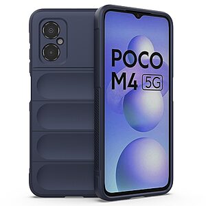 Θήκη Xiaomi Poco M4 5G Mad Mask Rugged Armor από σκληρό Premium TPU μπλε σκούρο