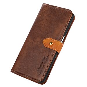 Θήκη Xiaomi Redmi A1+ KHAZNEH Leather Wallet Golden Clasp με βάση στήριξης, υποδοχές καρτών και μαγνητικό κούμπωμα καφέ - Image 4