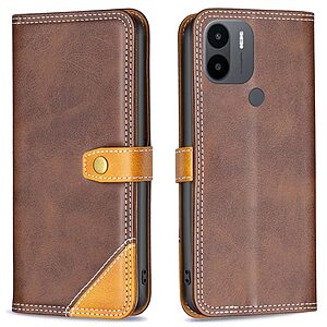 Θήκη Xiaomi Redmi A1+ BINFEN COLOR Leather Wallet Double Stitching Lines με βάση στήριξης