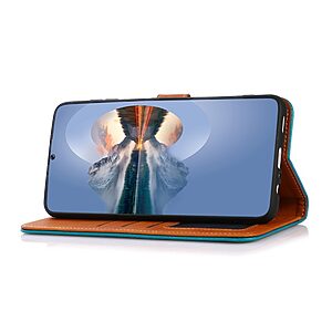 Θήκη Xiaomi Redmi A1+ KHAZNEH Leather Wallet Golden Clasp με βάση στήριξης, υποδοχές καρτών και μαγνητικό κούμπωμα μπλε - Image 3