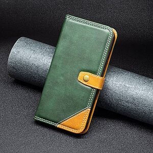 Θήκη Xiaomi Redmi A1+ BINFEN COLOR Leather Wallet Double Stitching Lines με βάση στήριξης, υποδοχές καρτών και μαγνητικό κούμπωμα πράσινο - Image 4