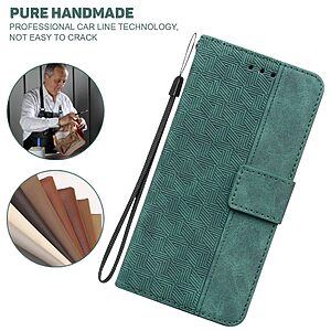 Θήκη Xiaomi Redmi A1+ Mad Mask Leather Wallet Case Geometry Style με βάση στήριξης, υποδοχές καρτών και μαγνητικό κούμπωμα Flip Wallet από συνθετικό δέρμα πράσινο - Image 4