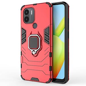 Θήκη Xiaomi Redmi A1+ Mad Mask Πλάτη Thin Armor με Μαγνητικό δαχτυλίδι και Βάση στήριξης TPU κόκκινο
