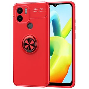 Θήκη Xiaomi Redmi A1+ OEM Magnetic Ring Kickstand / Μαγνητικό δαχτυλίδι / Βάση στήριξης TPU κόκκινο - Image 3