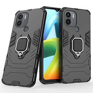 Θήκη Xiaomi Redmi A1+ Mad Mask Πλάτη Thin Armor με Μαγνητικό δαχτυλίδι και Βάση στήριξης TPU μαύρο - Image 5