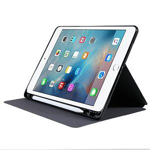 Θήκη X-LEVEL KEVLAR Series Flip Cover για iPad (2017/2018) 9.7" / iPad Air (2013/2014) / iPad Pro (2016) 9.7" με ειδική θέση για πενάκι από TPU και ενισχυμένη εσωτερική πλάτη σε χρώμα γκρι - Image 5