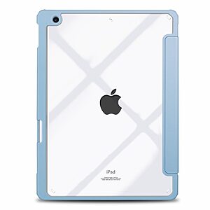 Θήκη Tri-Fold Flip Cover για iPad (2019/2020/2021) 10.2" με ειδική θέση για πενάκι και διάφανη ενισχυμένη πλάτη σε χρώμα γαλάζιο - Image 3
