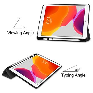 Θήκη Tri-Fold Flip Cover για iPad (2019/2020/2021) 10.2" από TPU και ενισχυμένη εσωτερική πλάτη σε χρώμα μαύρο - Image 3