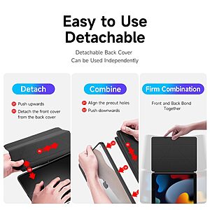 Θήκη Dux Ducis Magi Series Tri-Fold Flip Cover για iPad (2019/2020/2021) 10.2" με πολλαπλές θέσεις στήριξης, ειδική θέση για πενάκι και διάφανη ενισχυμένη πλάτη σε χρώμα μαύρο - Image 3