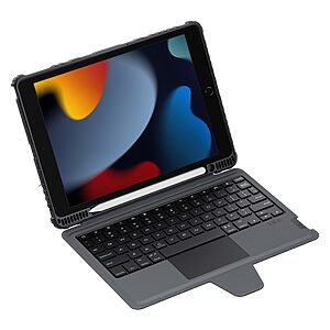 Θήκη NiLLkin Bumper Series με αποσπώμενο πληκτρολόγιο Flip Cover για iPad (2019/2020/2021) 10.2" από TPU και προστατευτικό κάλυμα κάμερας σε χρώμα μαύρο