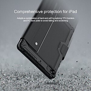 Θήκη NiLLkin Bumper Series με αποσπώμενο πληκτρολόγιο Flip Cover για iPad (2019/2020/2021) 10.2" από TPU και προστατευτικό κάλυμα κάμερας σε χρώμα μαύρο - Image 5