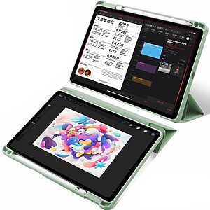 Θήκη Tri-Fold Flip Cover για iPad (2019/2020/2021) 10.2" με ειδική θέση για πενάκι και διάφανη ενισχυμένη πλάτη σε χρώμα πράσινο ανοιχτό - Image 4