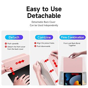 Θήκη Dux Ducis Magi Series Tri-Fold Flip Cover για iPad (2019/2020/2021) 10.2" με πολλαπλές θέσεις στήριξης, ειδική θέση για πενάκι και διάφανη ενισχυμένη πλάτη σε χρώμα ροζ - Image 3