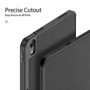 Θήκη Dux Ducis Domo Series Tri-Fold Flip Cover για iPad (2022) 10.9" / iPad 11" (2025) με ειδική θέση για πενάκι και ενισχυμένη εσωτερική πλάτη σε χρώμα μαύρο - Image 5