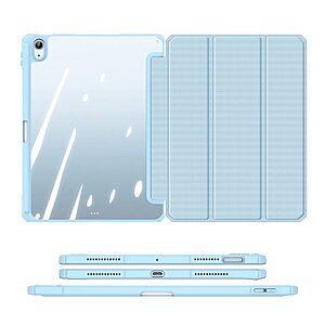 Θήκη Dux Ducis Toby Series Tri-Fold Flip Cover για iPad Air (2020/2022) 10.9" με ειδική θέση για πενάκι και διάφανη ενισχυμένη πλάτη σε χρώμα γαλάζιο - Image 3