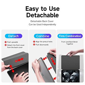 Θήκη Dux Ducis Magi Series Tri-Fold Flip Cover για iPad Air (2020/2022) 10.9" με πολλαπλές θέσεις στήριξης, ειδική θέση για πενάκι και διάφανη ενισχυμένη πλάτη σε χρώμα γκρι - Image 3