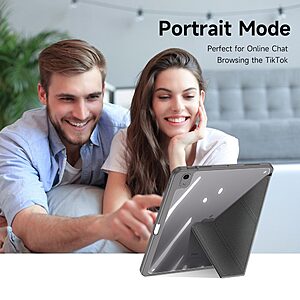 Θήκη Dux Ducis Magi Series Tri-Fold Flip Cover για iPad Air (2020/2022) 10.9" με πολλαπλές θέσεις στήριξης, ειδική θέση για πενάκι και διάφανη ενισχυμένη πλάτη σε χρώμα γκρι - Image 4