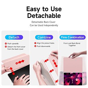 Θήκη Dux Ducis Magi Series Tri-Fold Flip Cover για iPad Air (2020/2022) 10.9" με πολλαπλές θέσεις στήριξης, ειδική θέση για πενάκι και διάφανη ενισχυμένη πλάτη σε χρώμα ροζ - Image 3