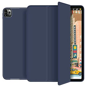 Θήκη Tri-Fold Flip Cover για iPad Air (2020/2022) 10.9" από TPU με ειδική θέση για πενάκι και ενισχυμένη εσωτερική πλάτη σε χρώμα μπλε