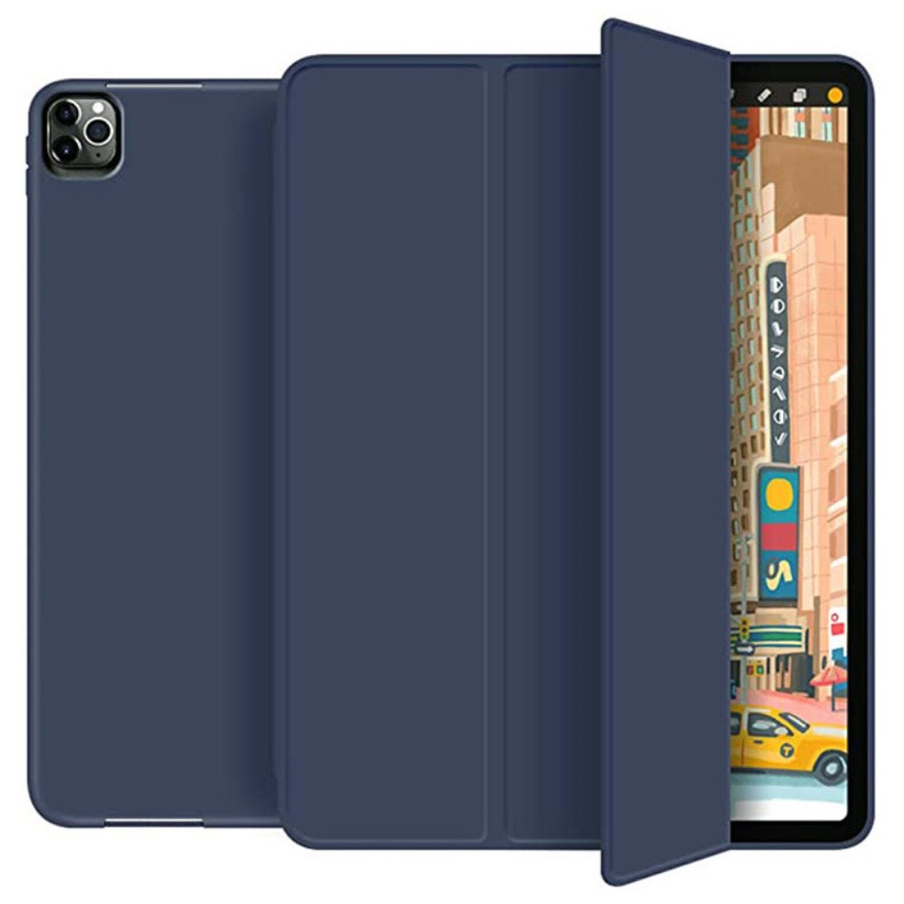 Θήκη Tri-Fold Flip Cover για iPad Air (2020/2022) 10.9" από TPU με ειδική θέση για πενάκι και ενισχυμένη εσωτερική πλάτη σε χρώμα μπλε