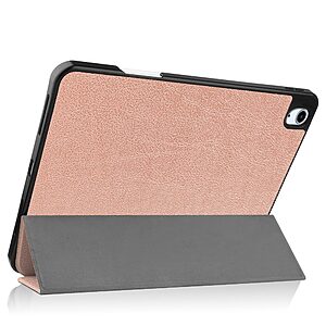 Θήκη Tri-Fold Flip Cover για iPad Air (2020/2022) 10.9" με ειδική θέση για πενάκι και ενισχυμένη εσωτερική πλάτη σε χρώμα ροζ χρυσό - Image 4