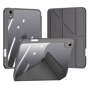 ειδική θέση για πενάκι και διάφανη ενισχυμένη πλάτη σε χρώμα γκρι